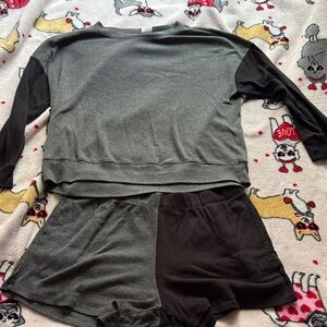 Charcoal and Black Women's Pajama Set